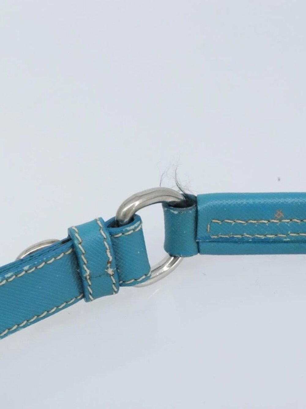 PRADA Shoulder Bag Nylon Light Blue Silver Auth LNZ298 - Picture 8 of 15